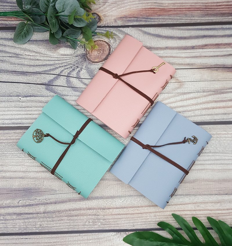 Pastel Journal with Velvet Cord and Craft Charm - Notebooks & Journals - Faux Leather 