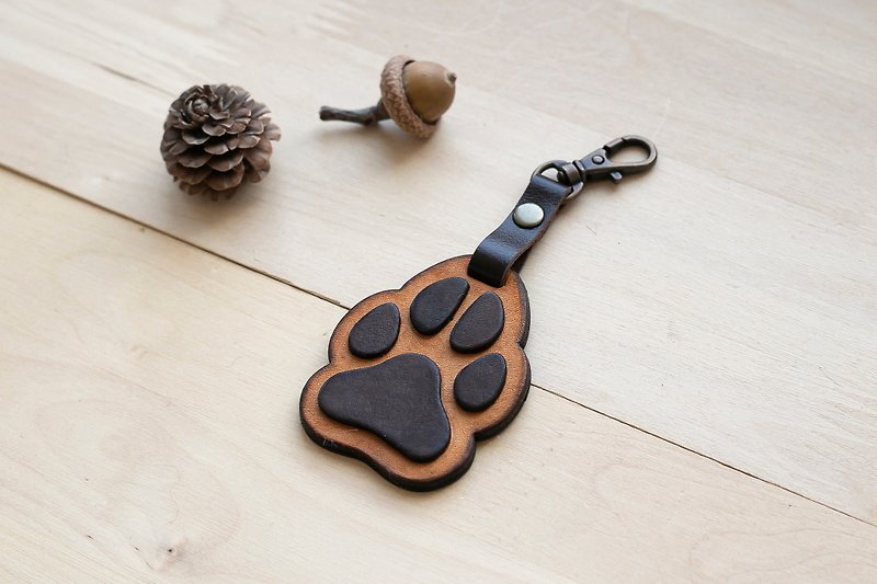 Dog Keychain | Tag for Dog Owner  | Keychain for Dog Lover | Dog Paw Keychain - Clothing & Accessories - Genuine Leather 