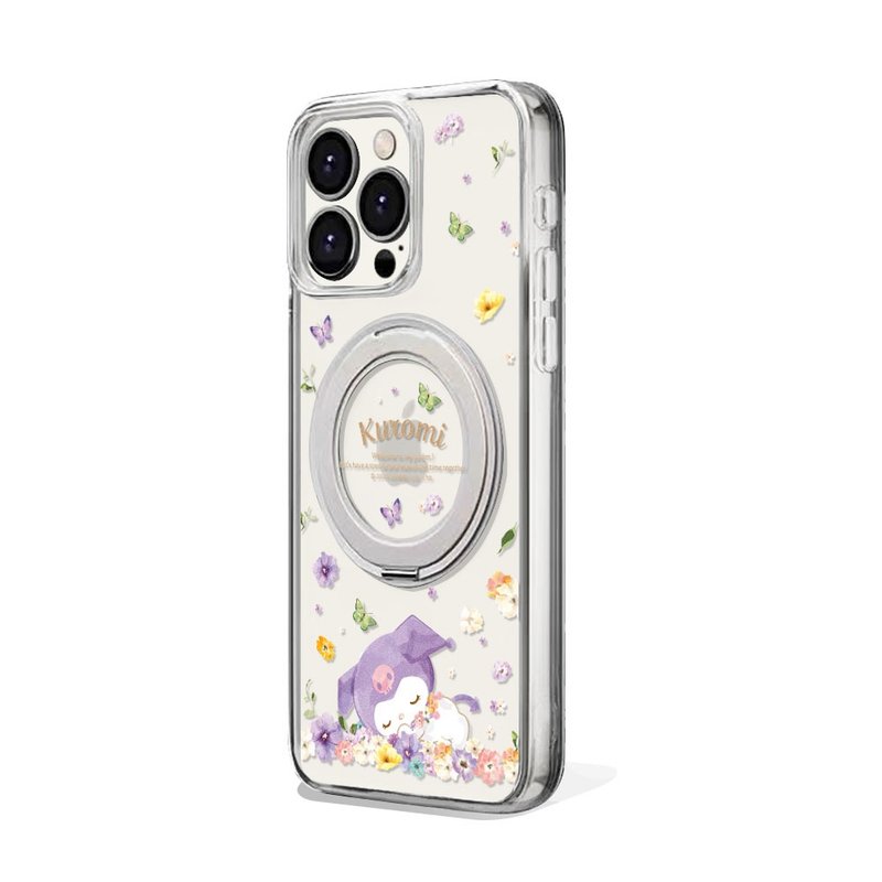 三麗鷗 iPhone16/15/14/13軍規360旋轉磁吸立架手機殼-午覺酷洛米 - 手機殼/手機套 - 其他材質 多色