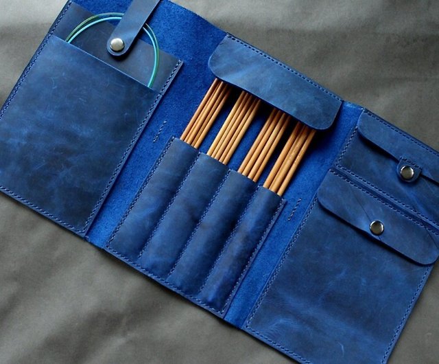 Real Leather needle case Knitting organizer Knitting Needle Organizer -  Shop Anger Refuge Knitting, Embroidery, Felted Wool & Sewing - Pinkoi