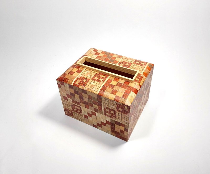 Yosemu joinery old tile memory mosaic Tissue Box small bag style - กล่องทิชชู่ - ไม้ 