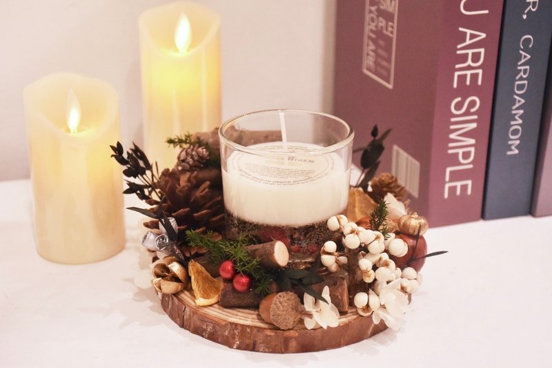 Christmas candle holder business card holder Christmas candle holder - เทียน/เชิงเทียน - พืช/ดอกไม้ สีนำ้ตาล