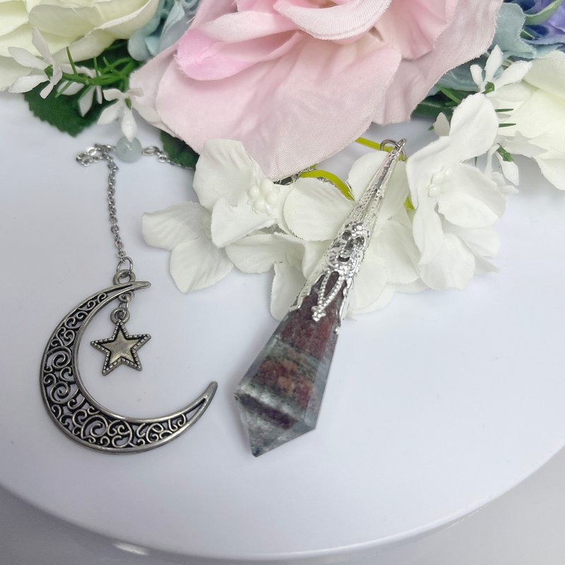 No.10 希少なグリーンファントムクォーツ ネックレス 芸術的な美しさ カラーファントム 異像水晶 ペンダント ダウジング振り子 - ネックレス - クリスタル 多色