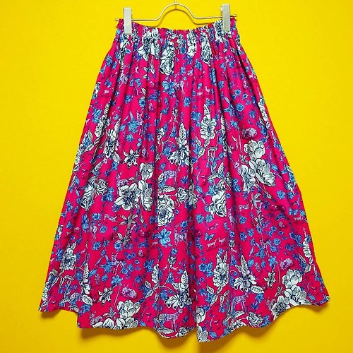 applegarden2002 【受注制作】Nathalie Lete Animal Flower Skirt Pink / USA fabric / Free size / 日本製