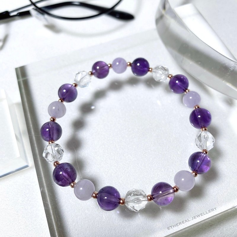 Amethyst White Crystal Bracelet - Bracelets - Crystal Purple