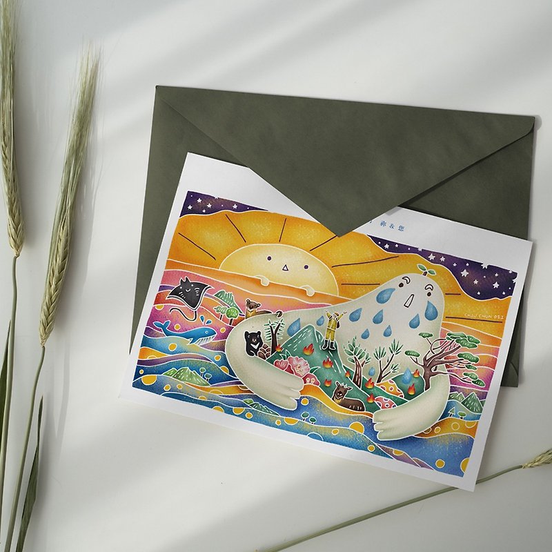Illustration postcard [Tears of the Mountain God] - Cards & Postcards - Paper 