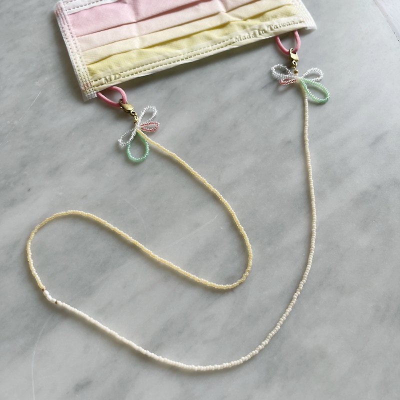 Minertés+日本古董珠系列－蝴蝶結口罩鏈/眼鏡鏈+ - 項鍊 - 壓克力 多色