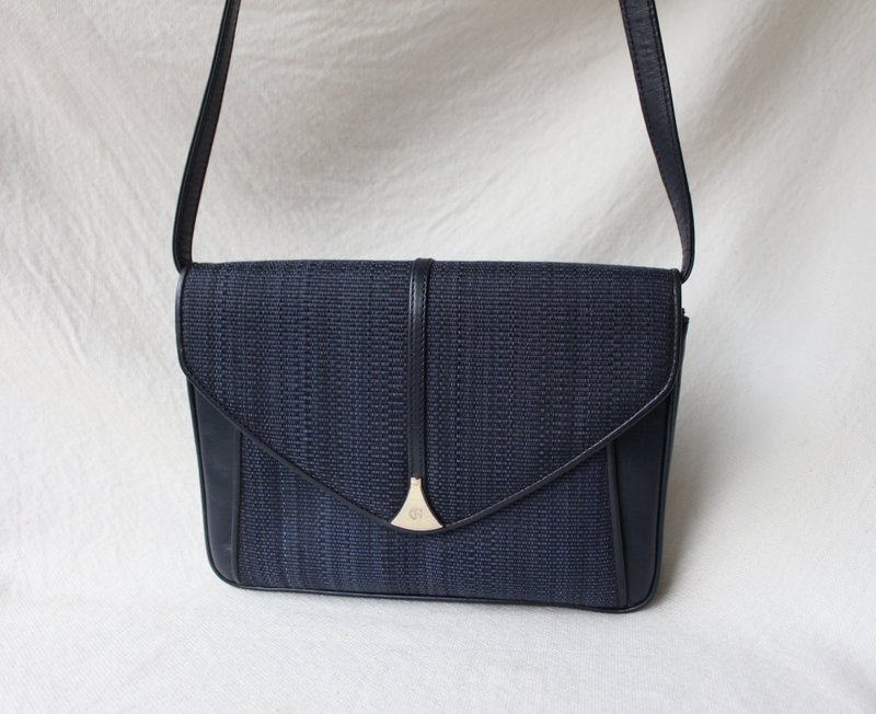 FOAK Vintage / Reserved / Italian Gino Ferruzzi Deep Blue Horsehair Antique Envelope Bag - Messenger Bags & Sling Bags - Genuine Leather 