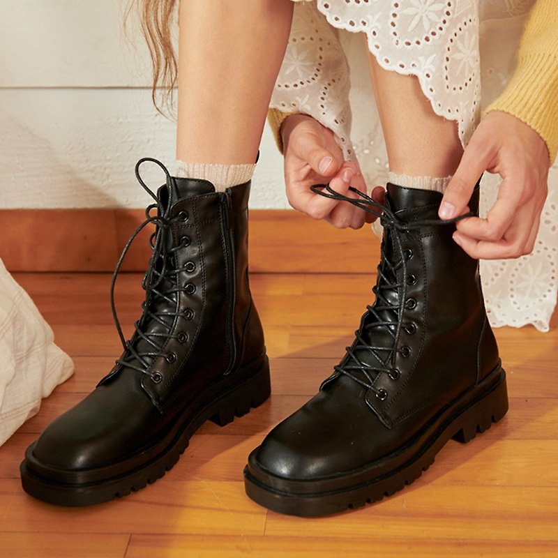 SPUR 羅克珊靴子  Roxane Boots RA8023 BLACK - 女款短靴 - 人造皮革 黑色