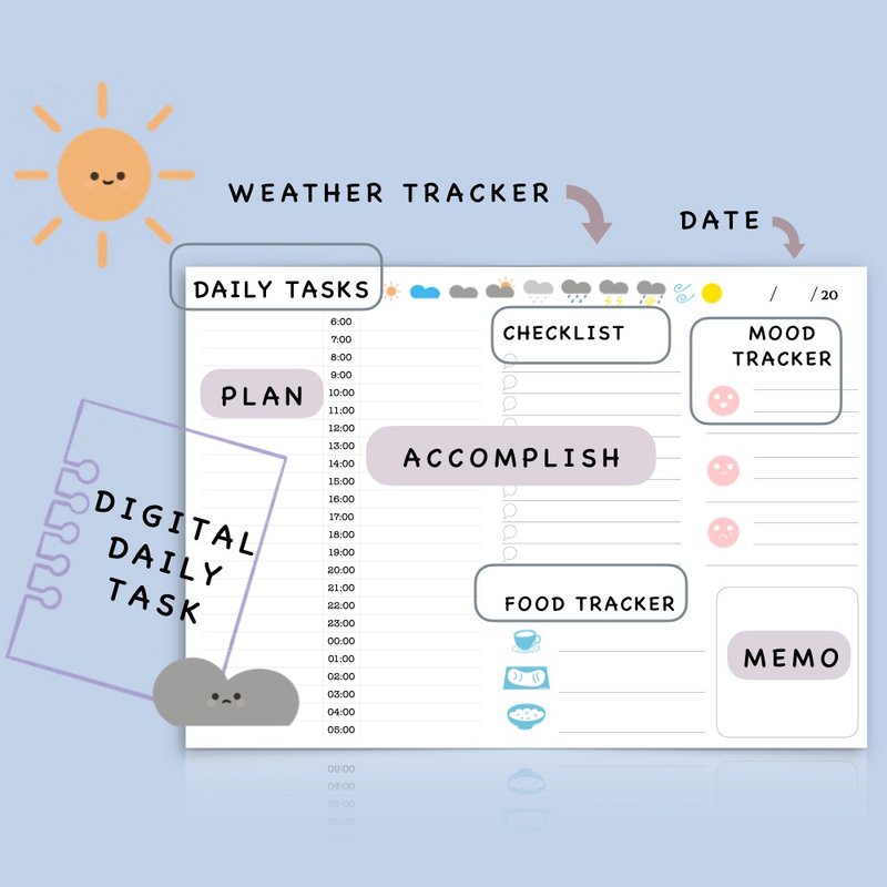 【電子手帳】每日任務 | 可打印 | GOODNOTES/NOTABILITY - 電子手帳及素材 - 其他材質 