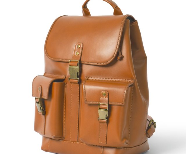 TOM キャラメル ユニセックス レザー バックパック - ショップ