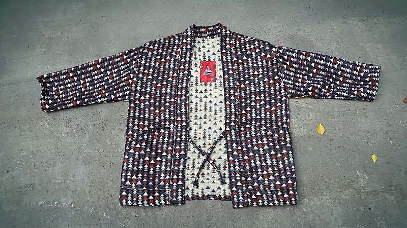 AMIN'S SHINY WORLD handmade custom KIMONO full version of the triangle national blouse coat jacket - เสื้อแจ็คเก็ต - ผ้าฝ้าย/ผ้าลินิน หลากหลายสี