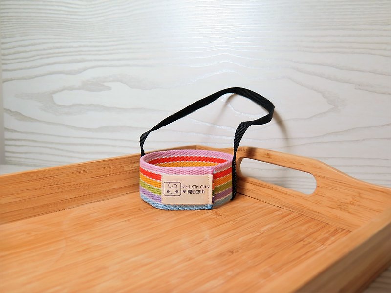 Limited. Korea wide version of the ribbon (Rainbow) / Wen Qingfeng environmentally friendly beverage cup sets. Lifting. - Beverage Holders & Bags - Cotton & Hemp Multicolor