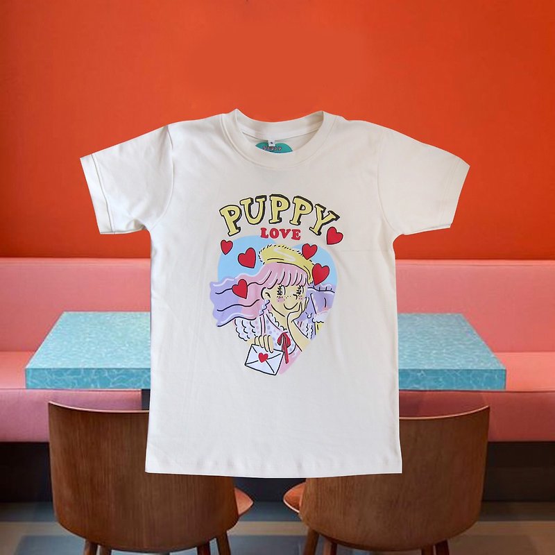 Puppy Love T-shirt - เสื้อยืดผู้หญิง - ผ้าฝ้าย/ผ้าลินิน หลากหลายสี