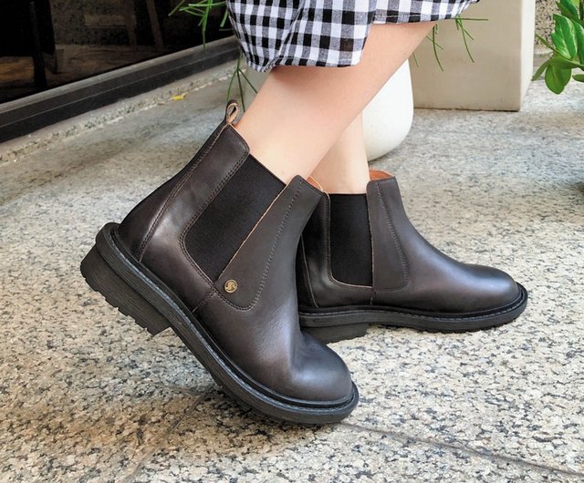 cowhide chelsea boots