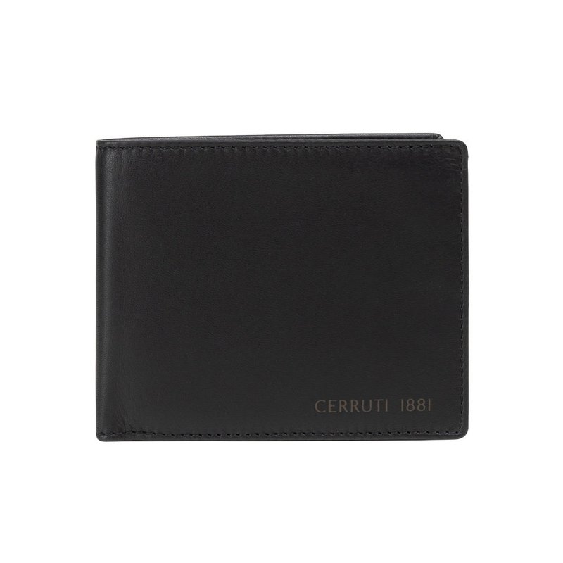 CERRUTI 1881 限量2折 頂級小牛皮4卡皮夾 全新專櫃展示品 - 錢包/皮夾/長短夾 - 真皮 黑色