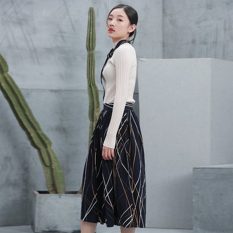 Annie Chen wide leg pants female autumn new women's temperament ladies ruffle skirts seventh culottes loose big yards - กระโปรง - ผ้าฝ้าย/ผ้าลินิน หลากหลายสี