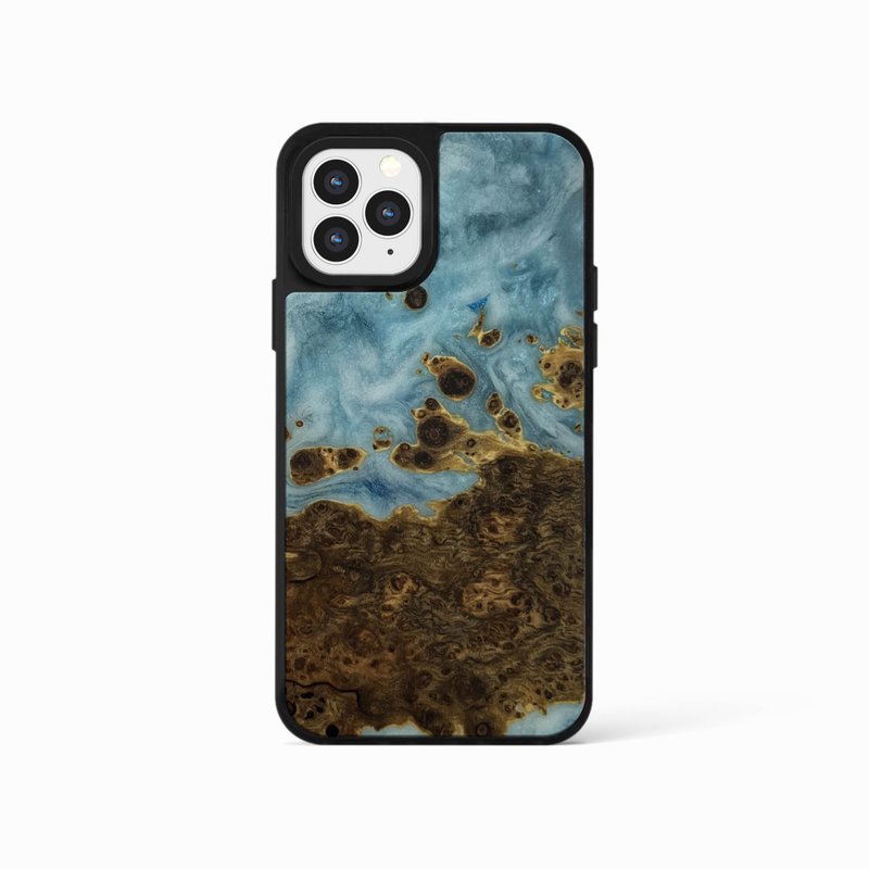 iPhone16Pro epoxy wooden resin phone case - Special Island - Phone Cases - Wood Multicolor