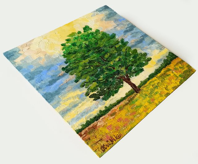 Original Oil Painting Tree Of Life Art Colorful Tree Wall Art Landscape  artwork