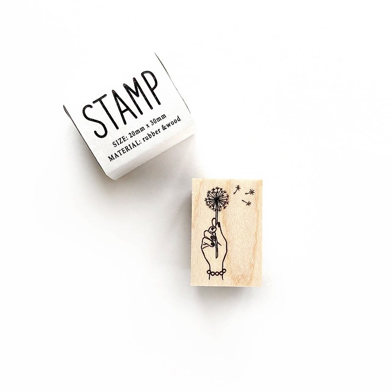 KNOOP WORKS Wooden Stamp (DANDELION) - ตราปั๊ม/สแตมป์/หมึก - ไม้ สีกากี