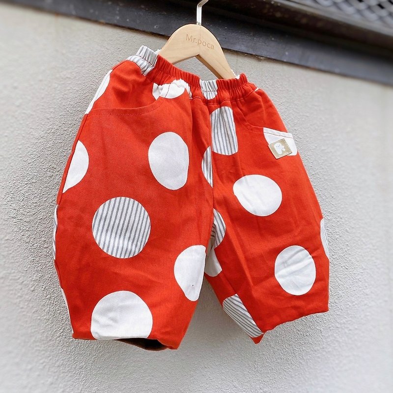 Little Mickey-Carrot Pants Spot - กางเกง - ผ้าฝ้าย/ผ้าลินิน สีแดง