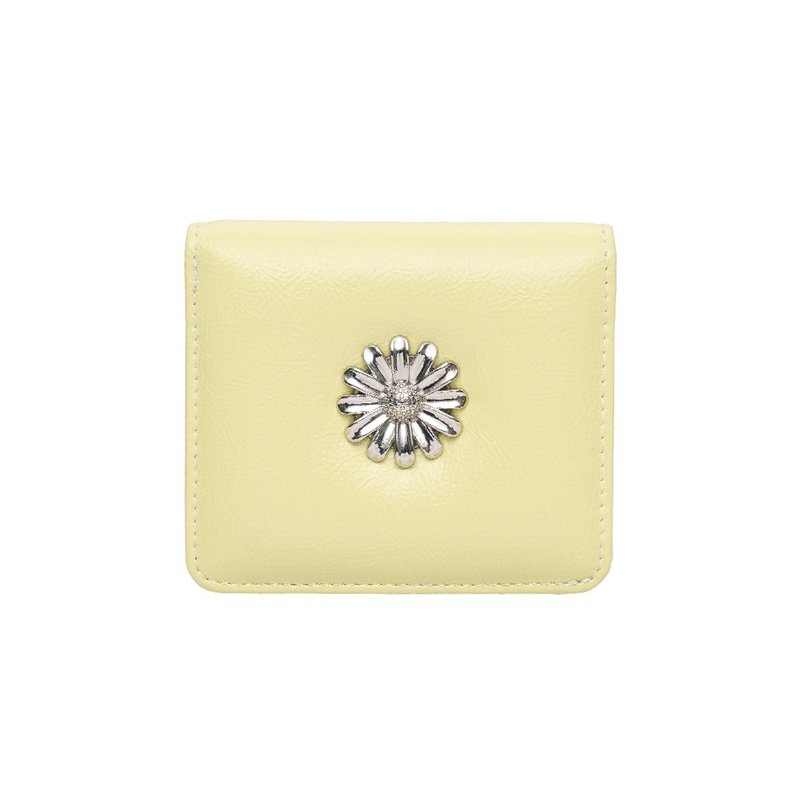 Daisy Photo Slot Half Wallet Bill Card Wallet palelemon - Wallets - Genuine Leather Yellow