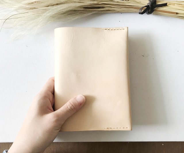 本革レザー A6ノート、ブックカバカバー ホワイト 本革レザー A6ノート、ブックカバカバー ホワイト