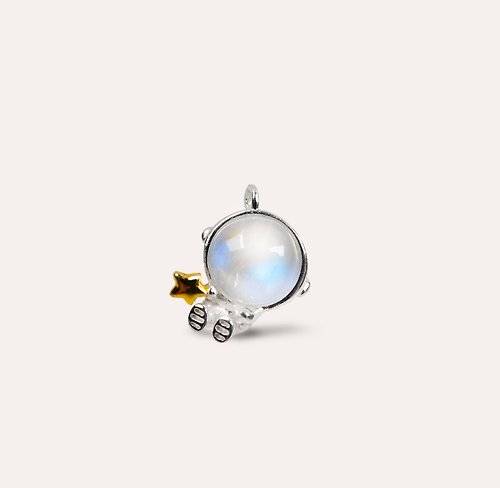 安的珠寶 AND Jewel AND 月光石 白色 圓形 8mm 墜子 幻想系列 Space Family 天然寶石
