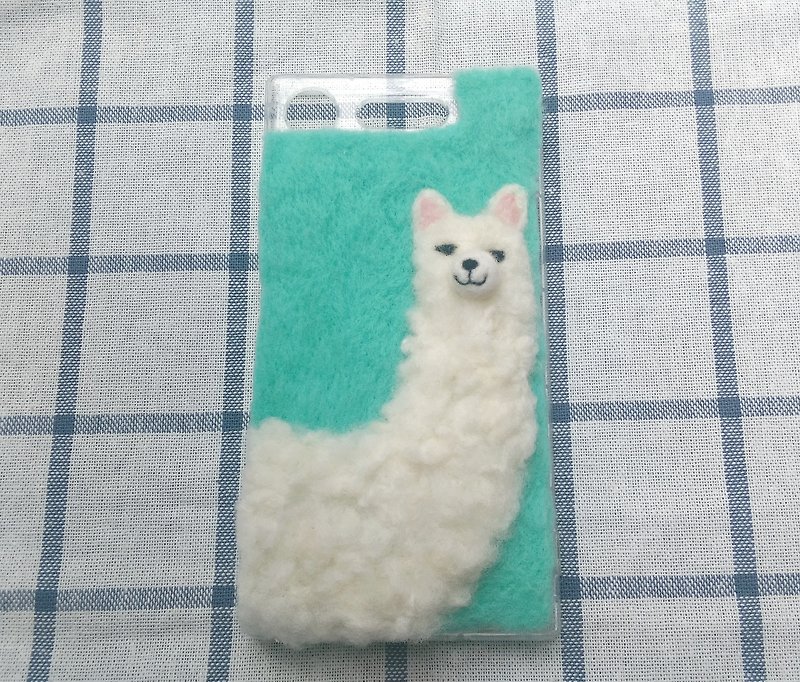 Needle Felt Dog Alpaca Phone Case Iphone  6 7 8 X Plus Samsung S 6 7 8 edge - เคส/ซองมือถือ - ขนแกะ สีเทา