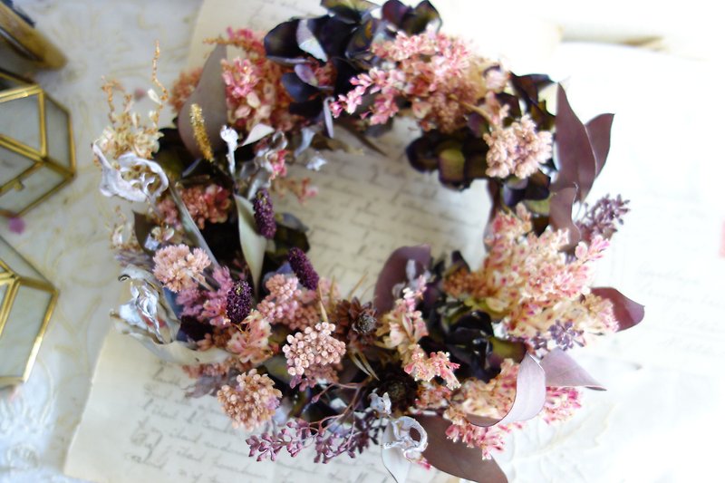 花輪の壁の装飾-秋の音楽/オープニング/誕生日/誕生日/親友/クリスマスのためのカスタマイズされた排他的な願い - 置物 - 寄せ植え・花 ピンク