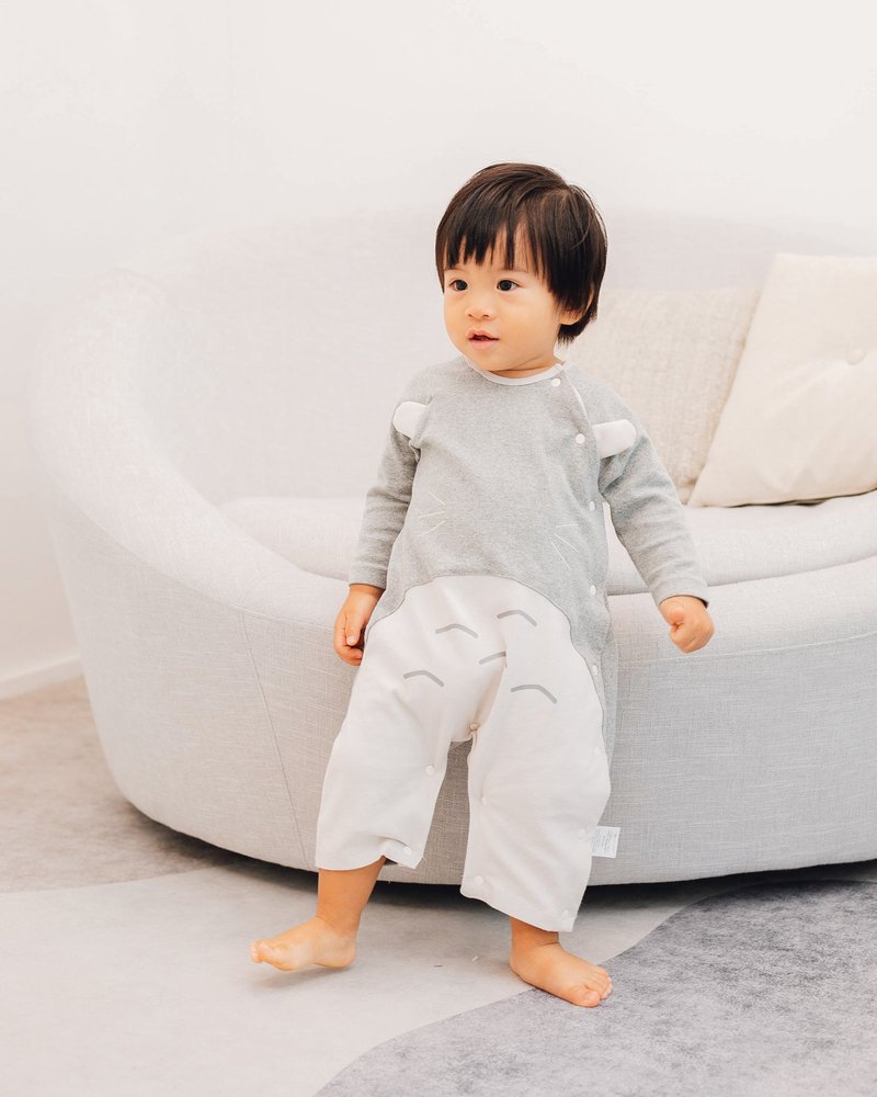 Cotton & Hemp Onesies Gray - Totoro Romper