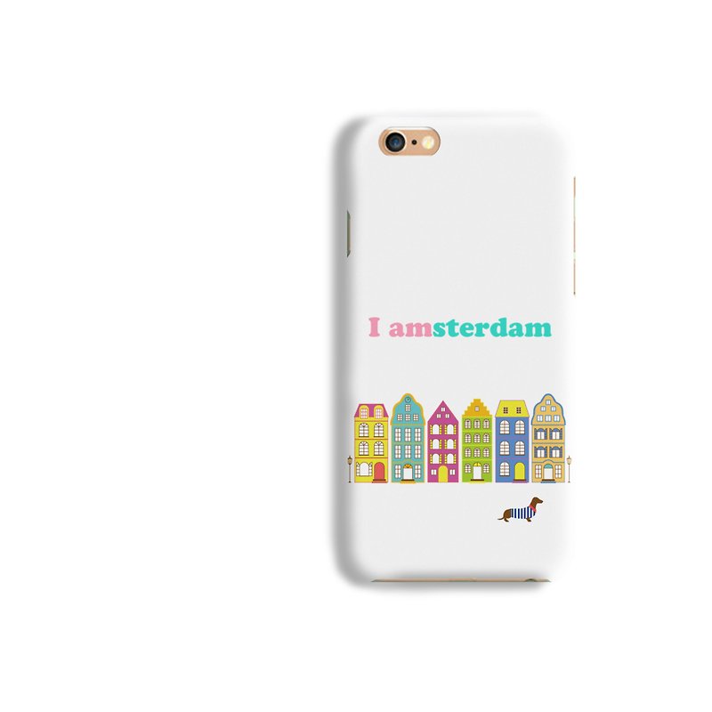Amsterdam Pattern Matt hard Phone Case iPhone X 8+ 7 6 S8 plus Samsung S8 S7 LG - Phone Cases - Plastic White