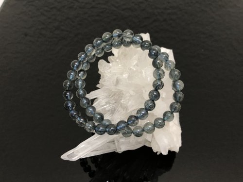 淳玉晶品坊 快速出貨清透滿礦藍髮晶手鏈。天然藍髮水晶手鍊6.6mm