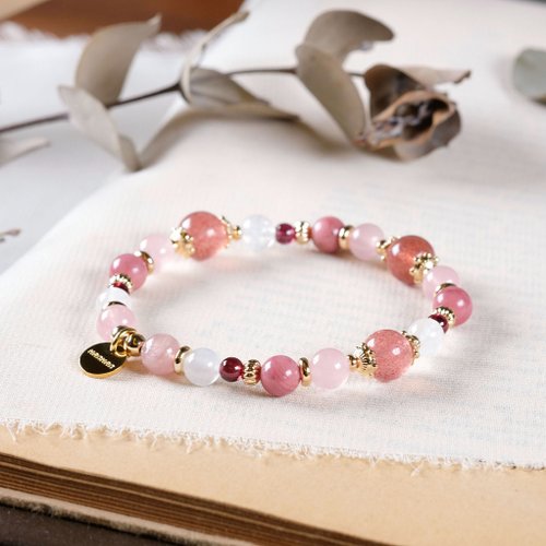 Hanhan Jewelry 草莓晶 粉晶 薔薇輝石 石榴石 月光石 手鍊 天然礦石水晶