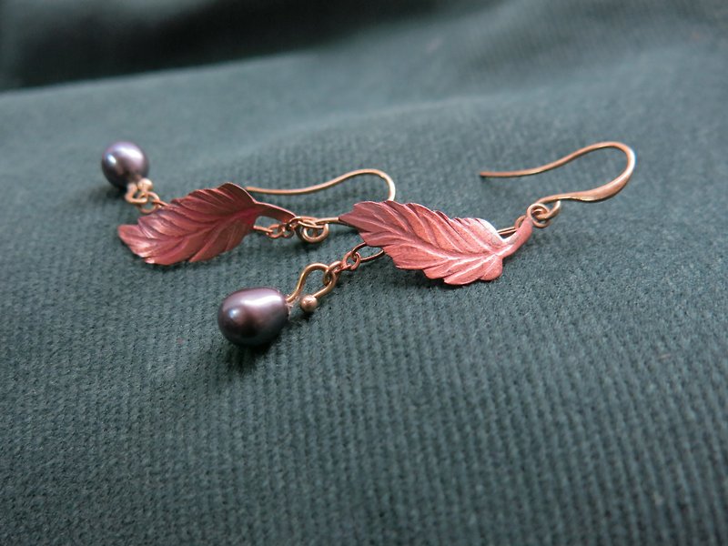 feather - Earrings & Clip-ons - Copper & Brass Gold