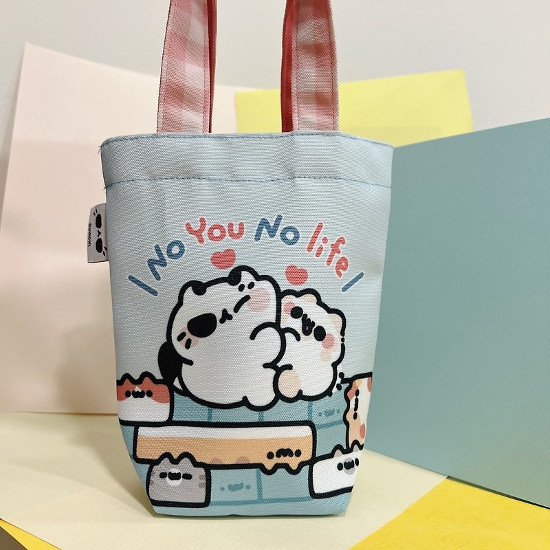 [New Style] Bad Cat and Furry Cat-Drink Bag/Birthday Gift Healing and Practical Storage Bag - Handbags & Totes - Other Materials 