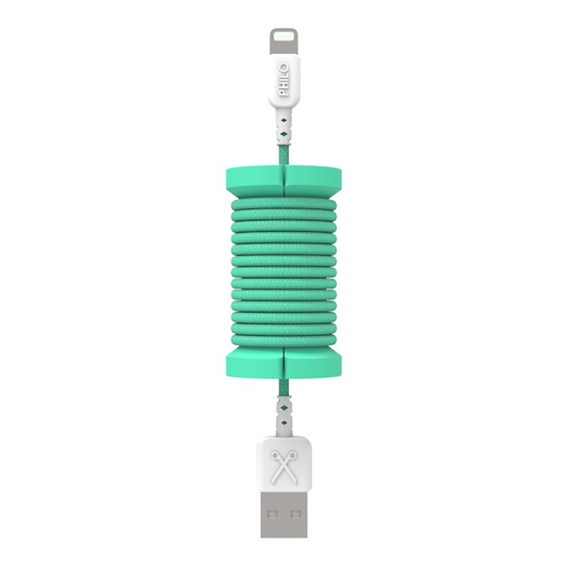 イタリアフィロ雷 -  USB伝送線はカラフルなスカイブルー100センチメートル8055002390972を織ります - 充電器・USBコード - プラスチック ブルー