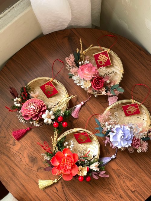 Ogawa 小川花作 【2025新春限定】春暖花香乾燥花米篩 新年禮盒 新年掛飾