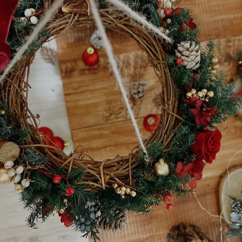 Christmas time | 冬・花藝體驗 懸掛花圈 聖誕 一人成團 台中 - 植栽/花藝 - 植物．花 