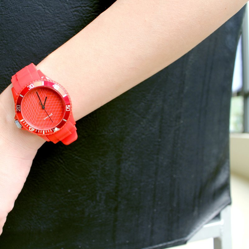 【PICONO】Escape of Numbers Sport Watch - Red / BA-EN-02 - นาฬิกาผู้หญิง - พลาสติก สีแดง