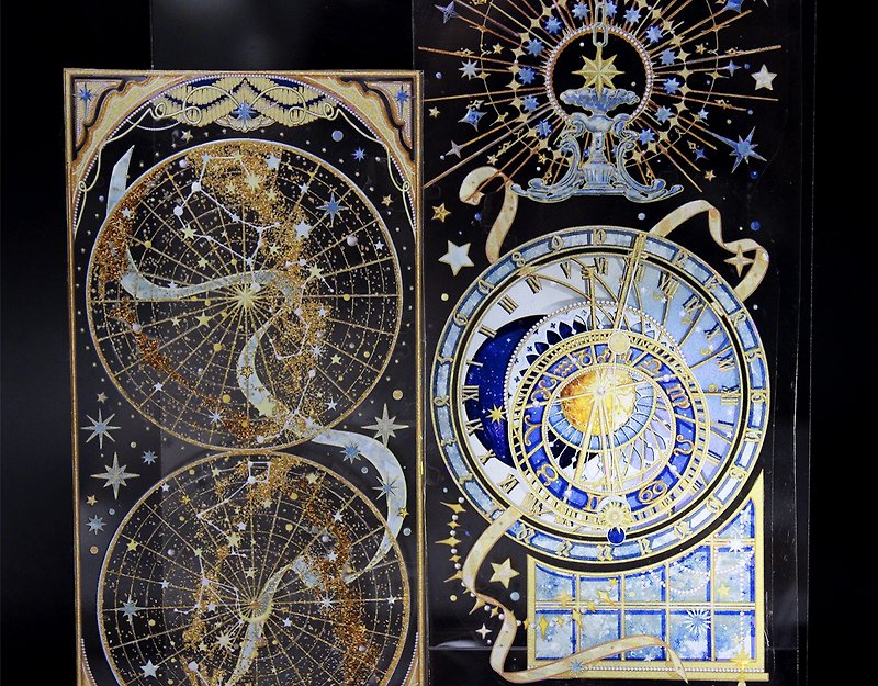 Prague Astronomical Clock PET Paper Tape Glass Light 10m Roll - มาสกิ้งเทป - วัสดุอื่นๆ หลากหลายสี