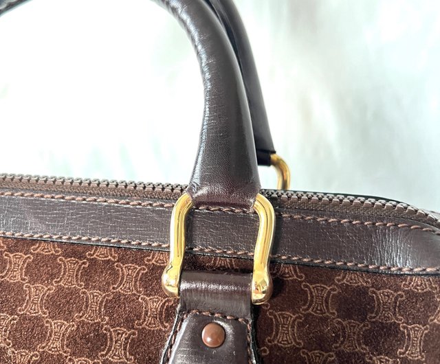 CELINE VINTAGE SUEDE BOSTON BAG