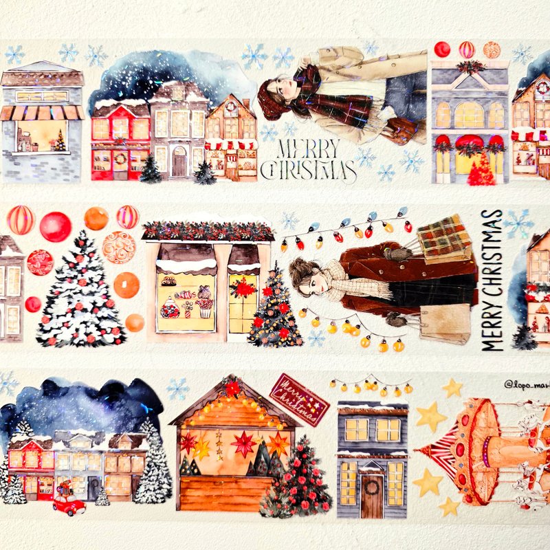 裁切販售_聖誕村落 鐳射幻彩和紙膠帶 – 2m - 膠紙/膠帶/紙膠帶 - 其他材質 