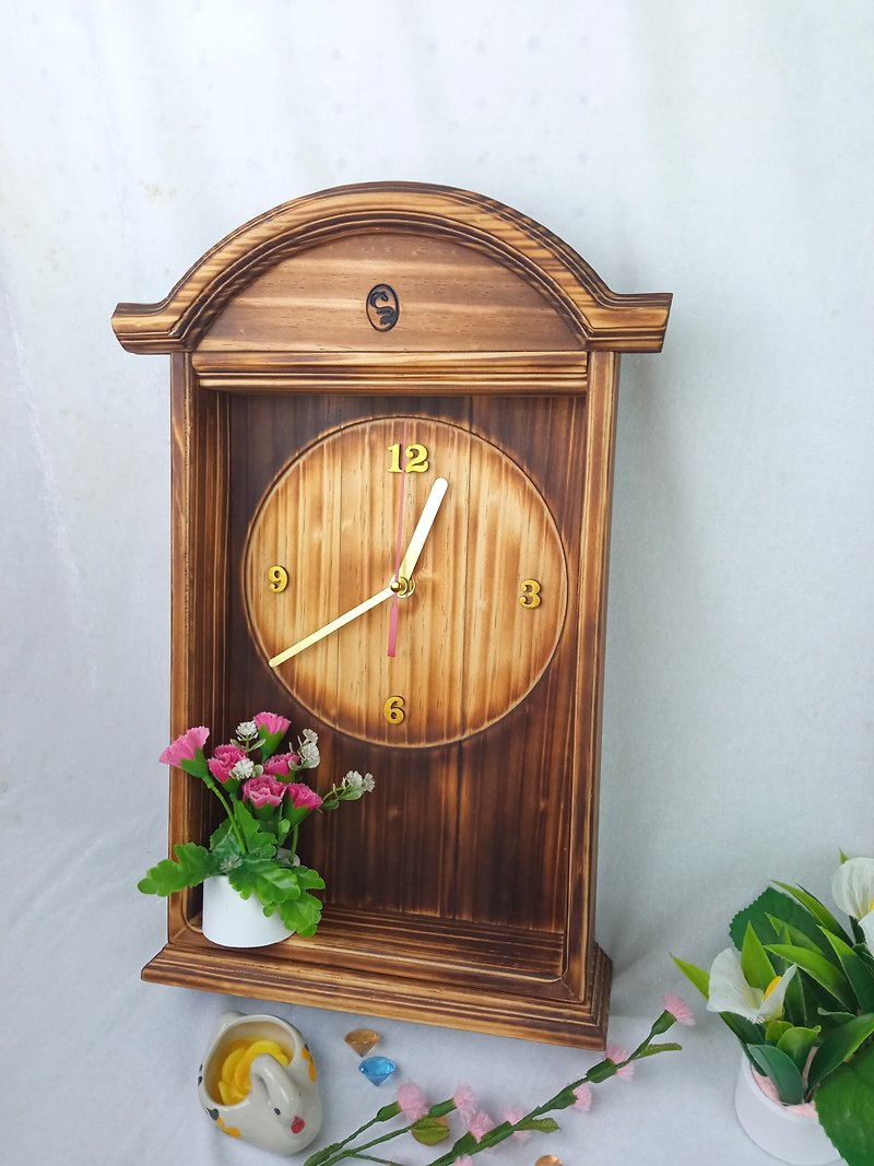 wooden clock - 時鐘/鬧鐘 - 木頭 咖啡色
