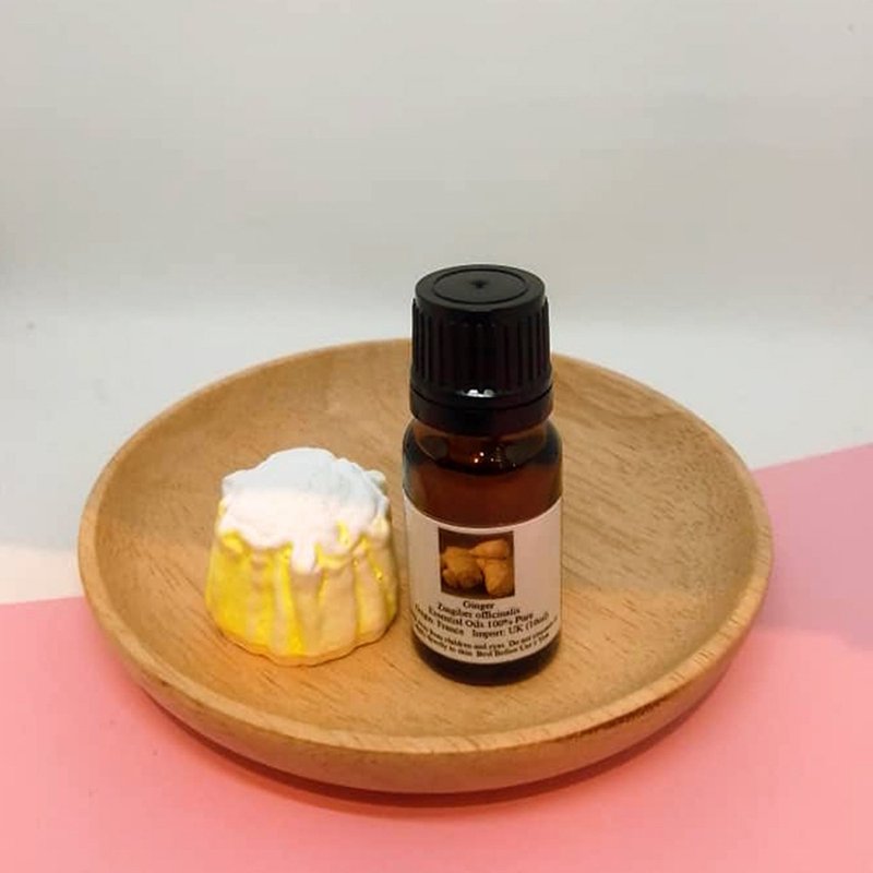 純植物精油(生薑)配燒賣造型擴香石 - 香氛/精油/擴香 - 其他材質 黃色