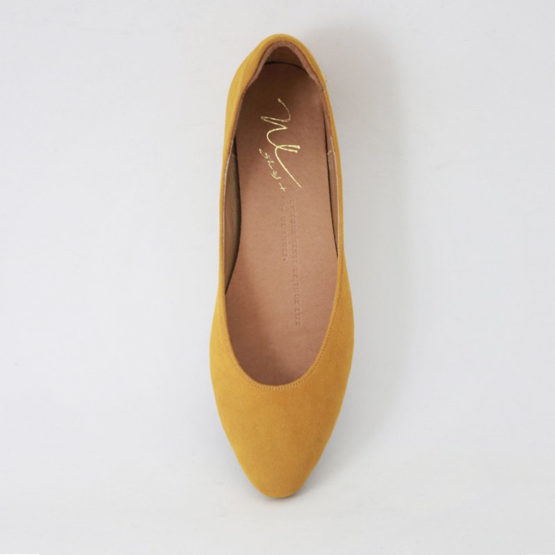 AKi Spicy Mustard (芥黃) Heels | WL - 娃娃鞋/平底鞋 - 真皮 橘色