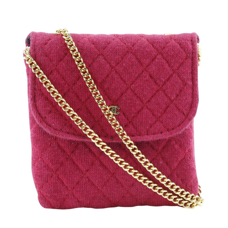 【日本直送】シャネル CHANEL チェーンポーチ ポーチ マイクロ コットン 赤 レディース【中古】 - 化妝包/收納袋 - 棉．麻 紅色