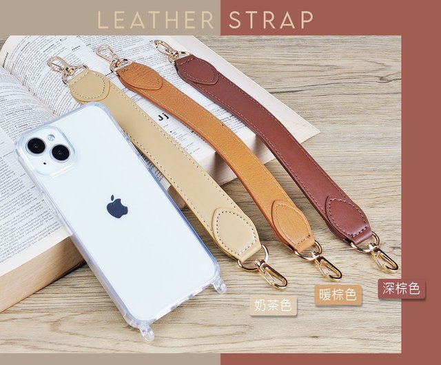 Functime】レザー拡幅携帯ストラップ携帯ショートストラップ