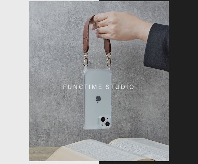 Functime】レザー拡幅携帯ストラップ携帯ショートストラップ