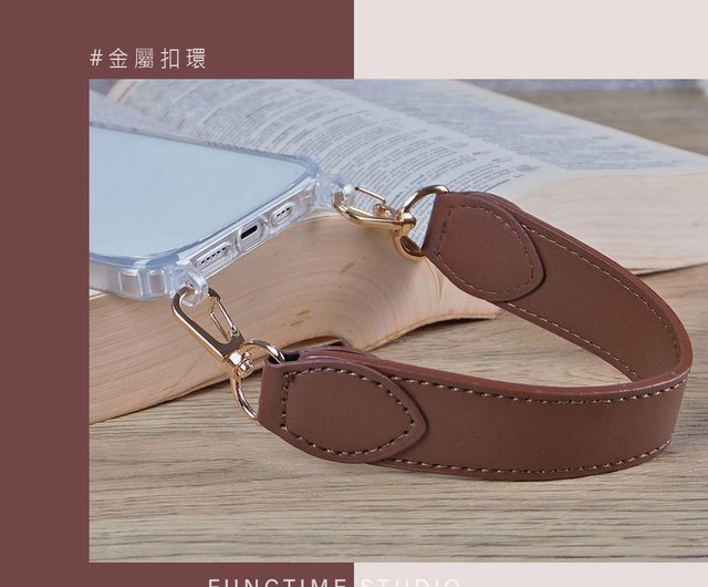 Functime】レザー拡幅携帯ストラップ携帯ショートストラップ